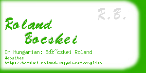 roland bocskei business card